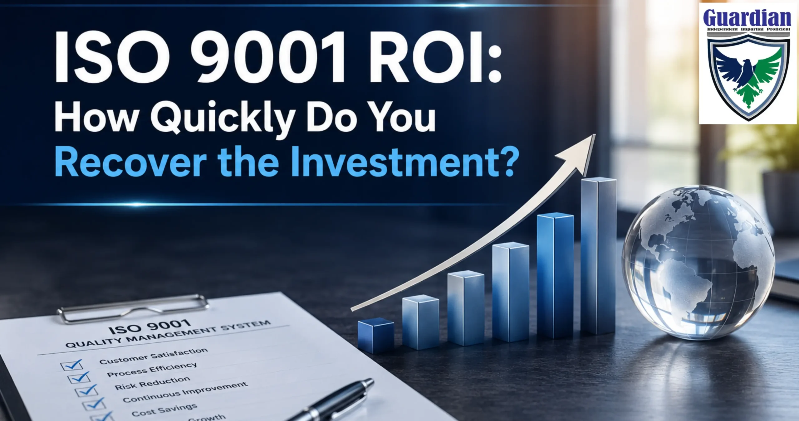 ISO 9001 ROI chart showing investment recovery through quality management certification.