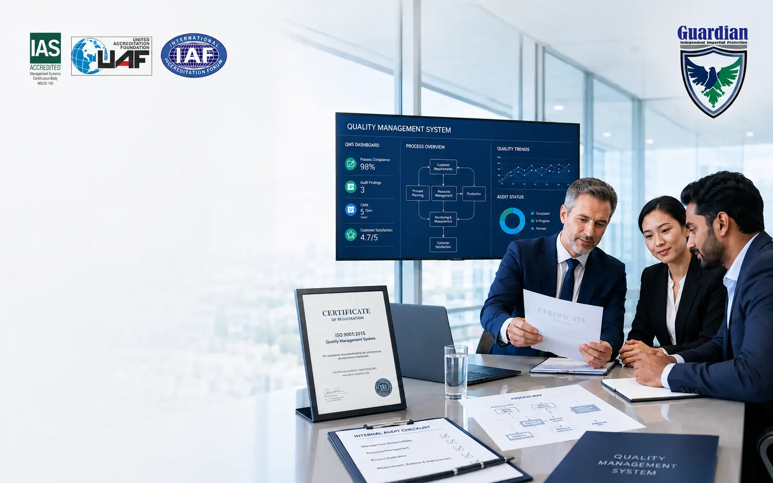 ISO 9001 certification and quality management system